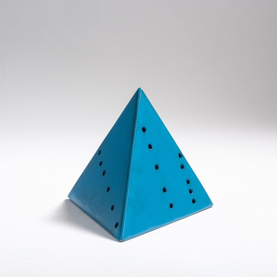 "Piramide (blue)"; "Piramide (blue) " by Lucio Fontana