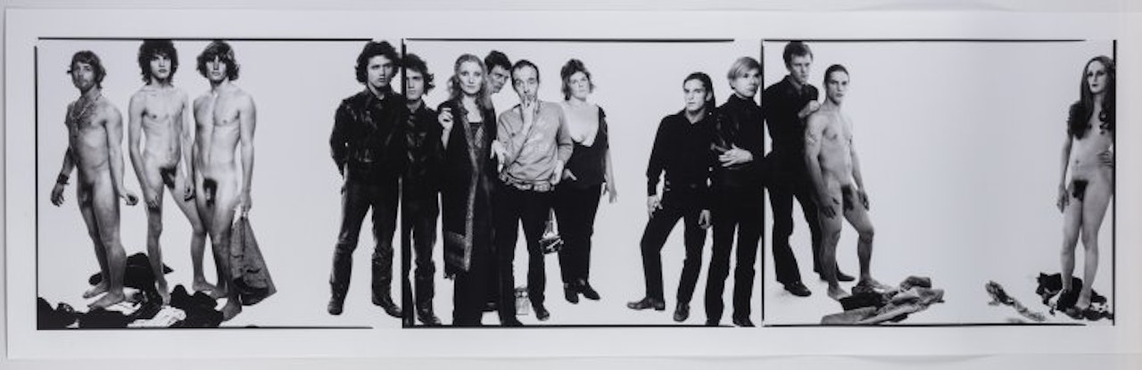 "Andy Warhol and members of the Factory, New York City, 10-30-69" by Richard Avedon