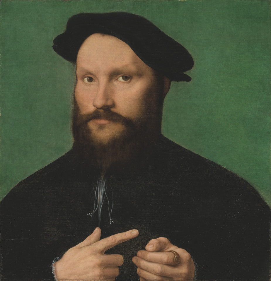 Portrait of a bearded man, bust-length by Joos van Cleve