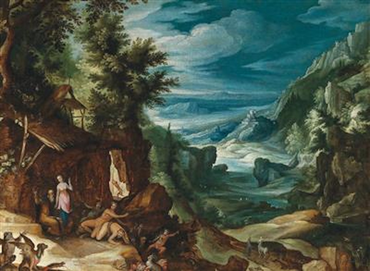 A landscape with the Temptation of Saint Anthony by Paul Bril