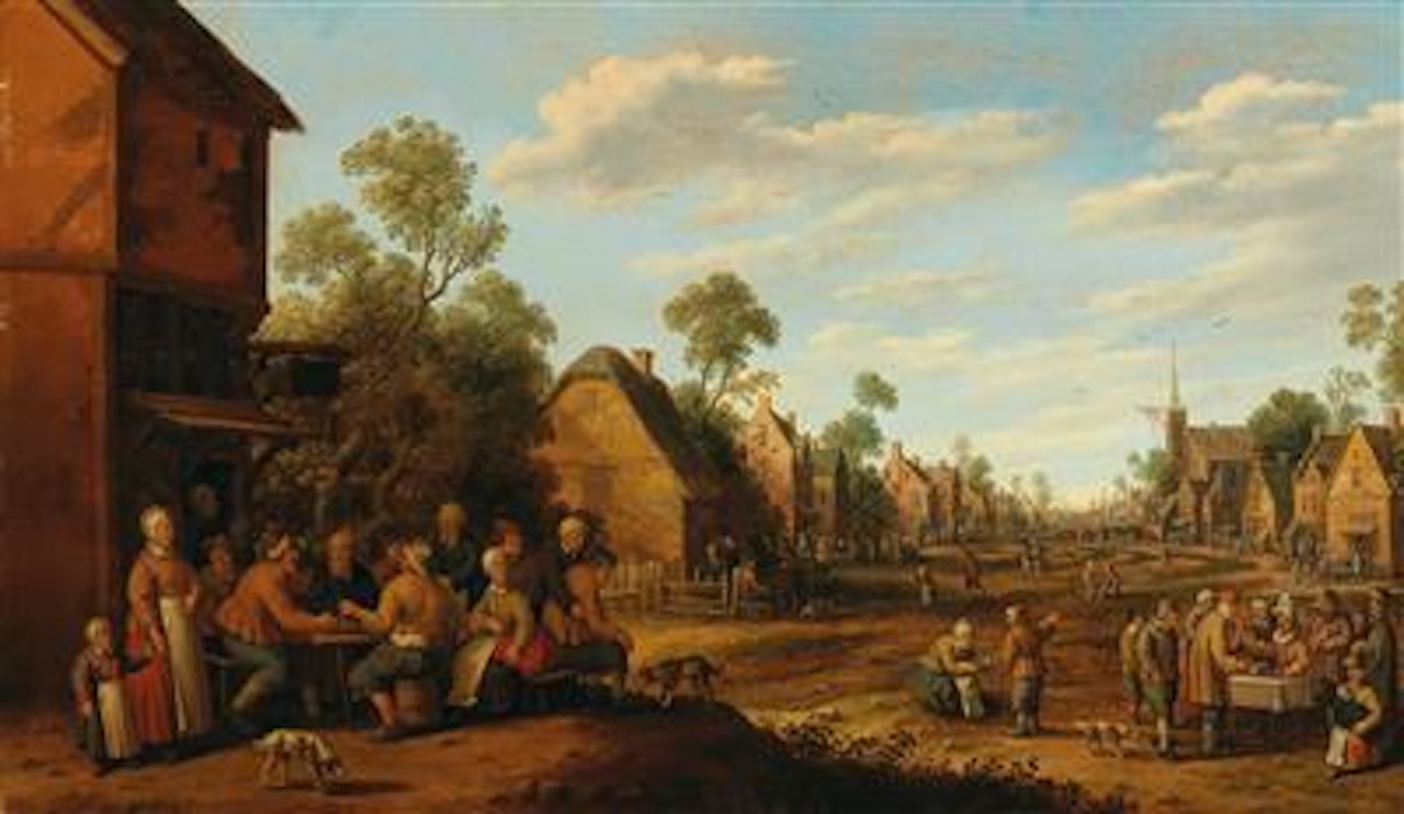 A village feast by Joost Cornelisz Droochsloot