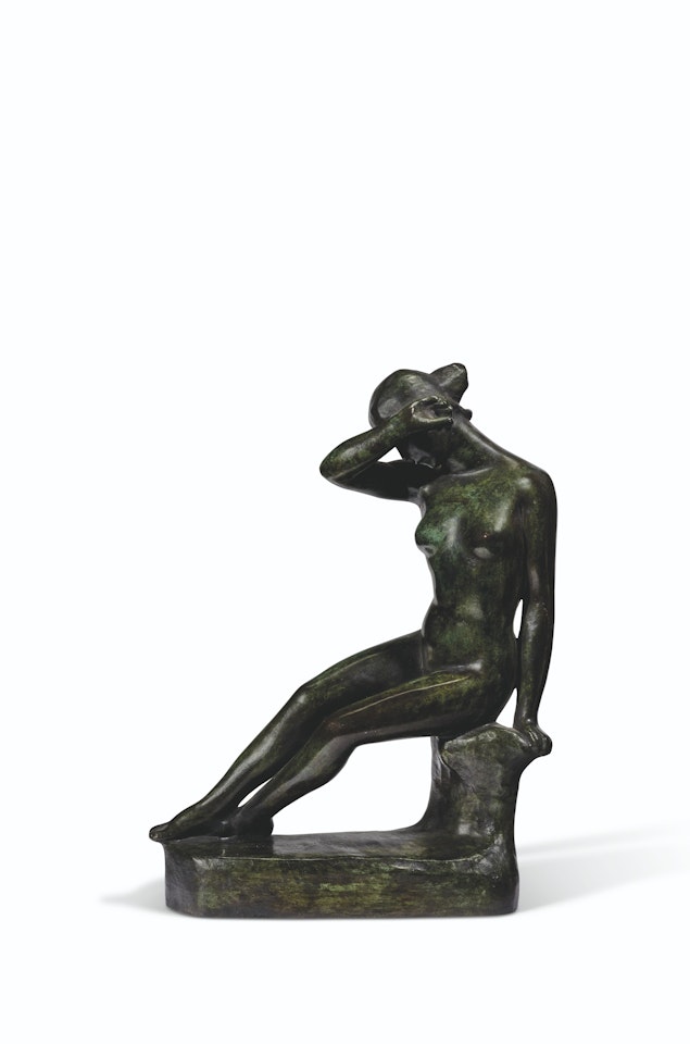 Jeune fille se voilant les yeux by Aristide Maillol