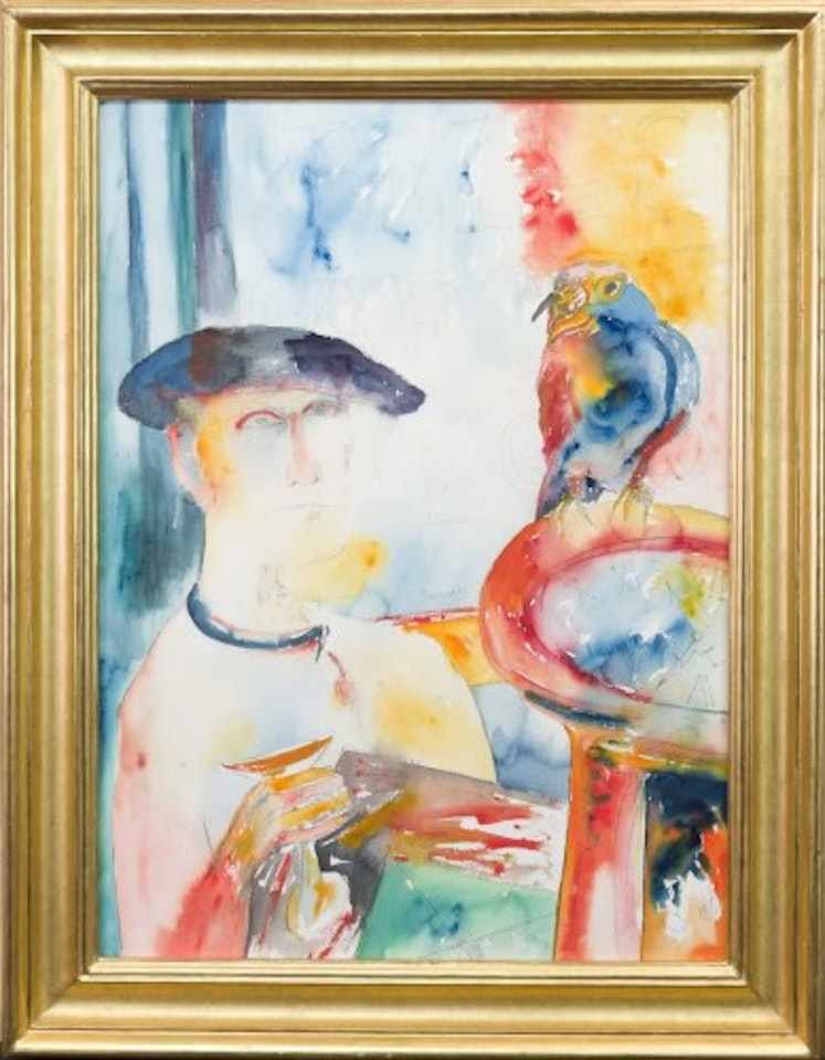 BELLS AFORE YOU GO - SELF PORTRAIT WITH BIRD by John Bellany