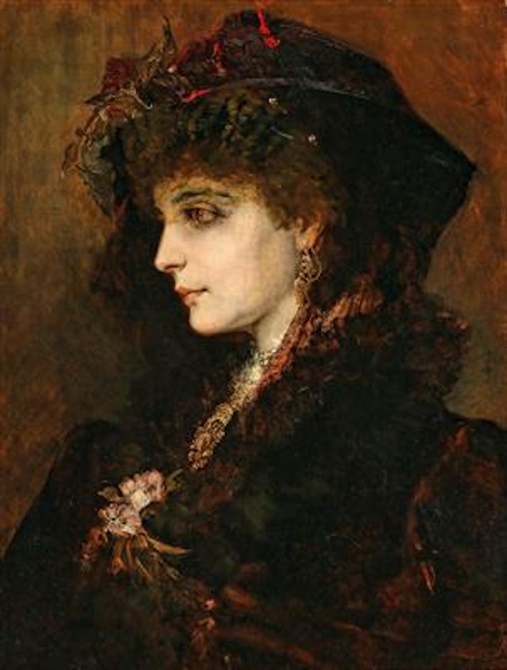 Portrait of a Young Lady in Profile by Hans Makart