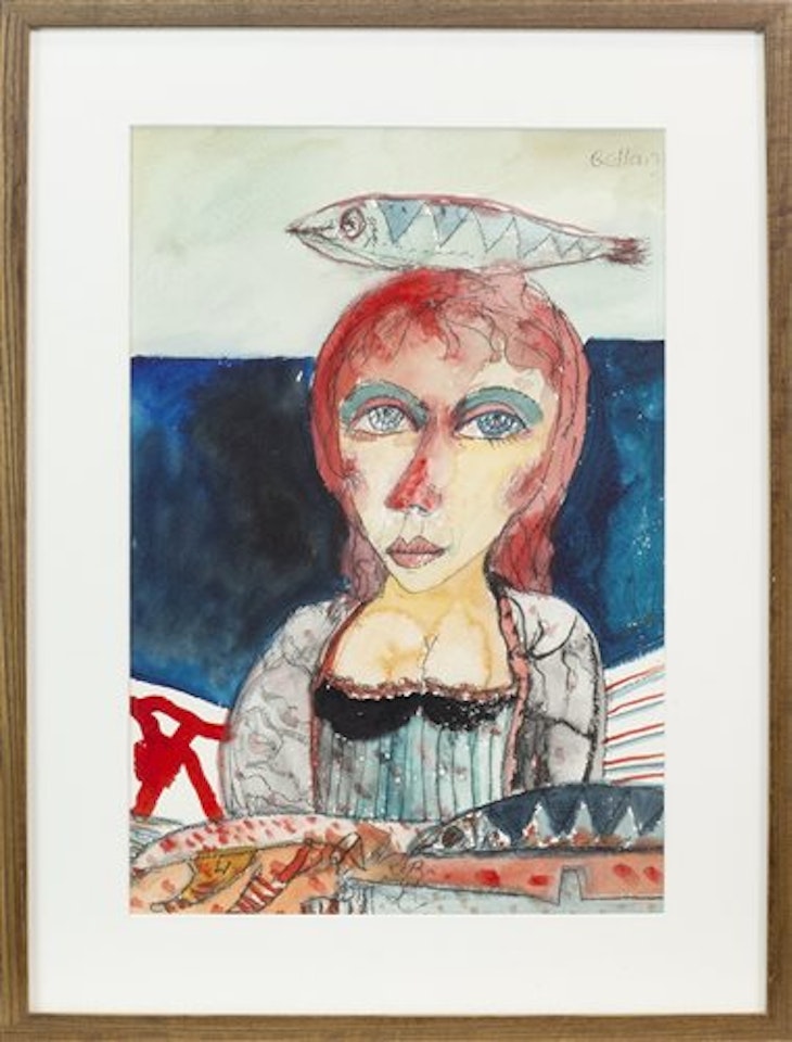 A RED-HAIRED FISHERGIRL by John Bellany