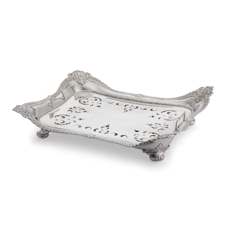 AN AMERICAN SILVER ASPARAGUS DISH AND LINER by Tiffany & Co.