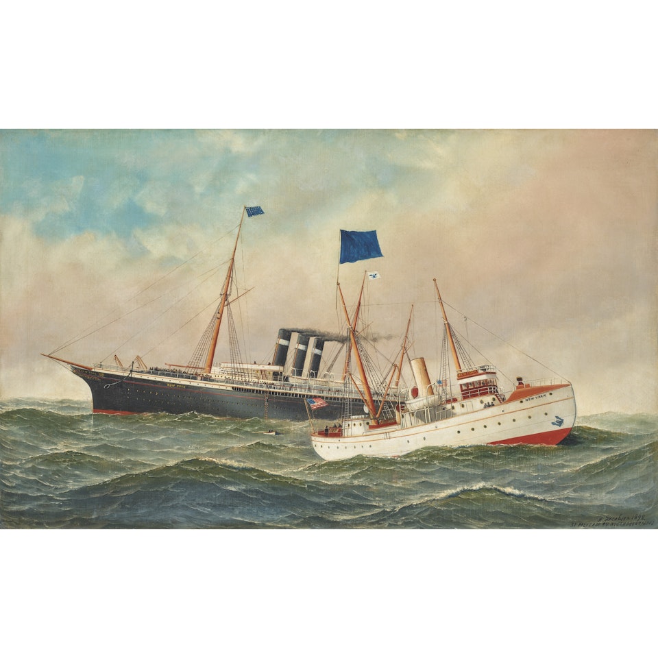 NEW YORK AND THE PILOT BOAT by Antonio Jacobsen