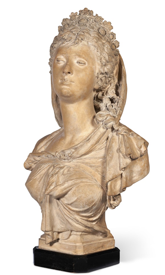 Bust of a maiden by Albert-Ernest Carrier-Belleuse