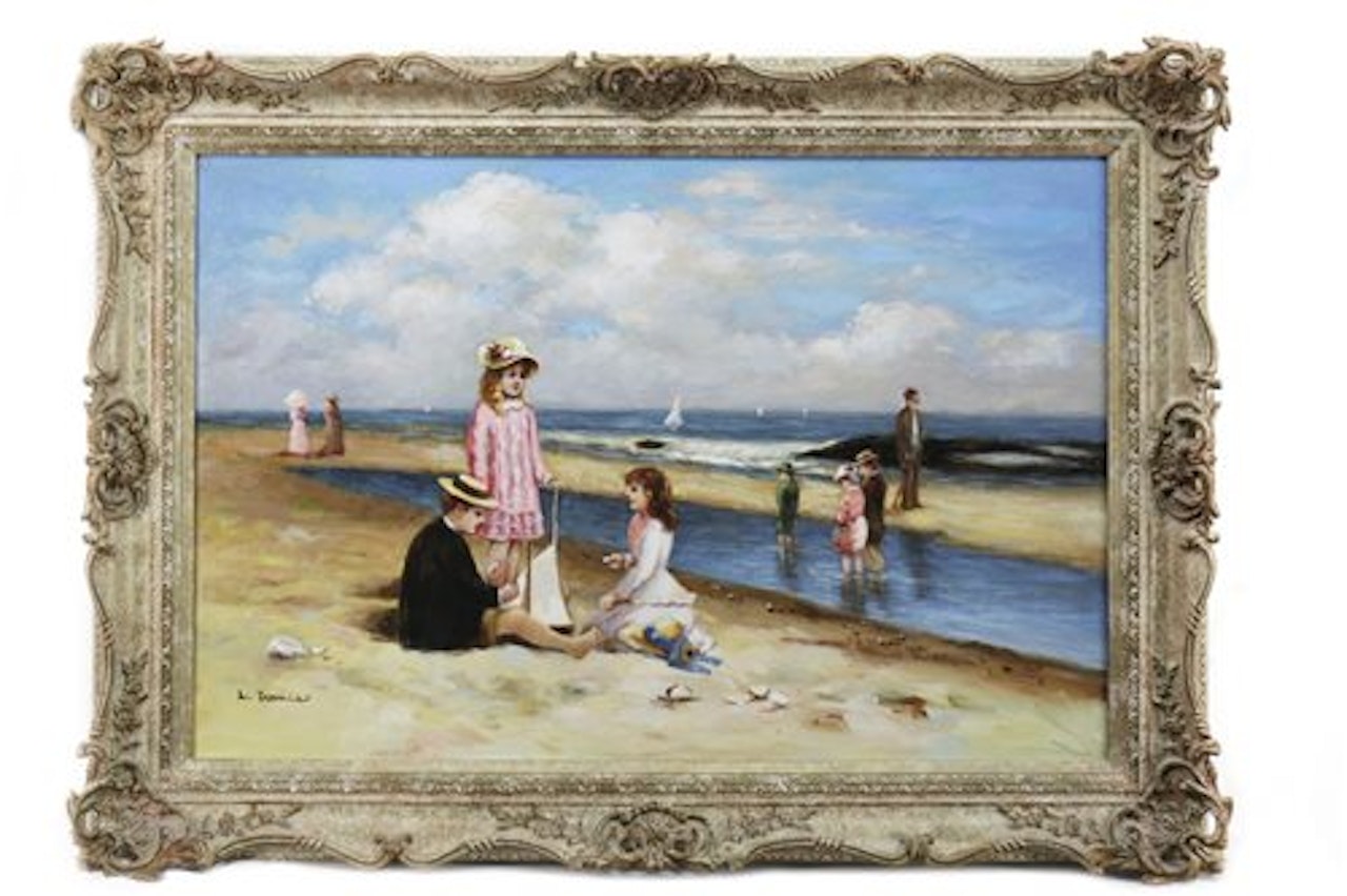 COASTAL SCENE WITH FIGURES by Continental School