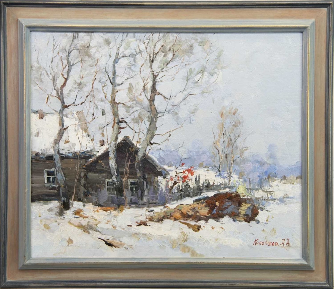 WINTER RURAL LANDSCAPE by Russian School
