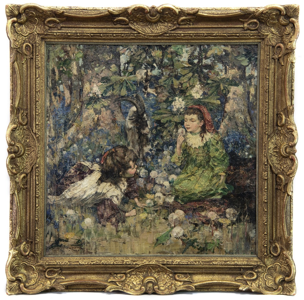 THE DANDELION CLOCK by Edward Atkinson Hornel