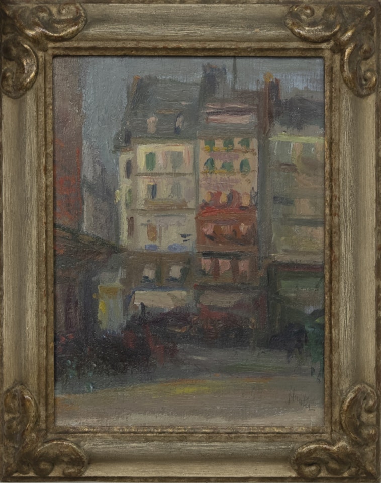 CORNER OF A SQUARE AT NIGHT, PARIS by George Leslie Hunter