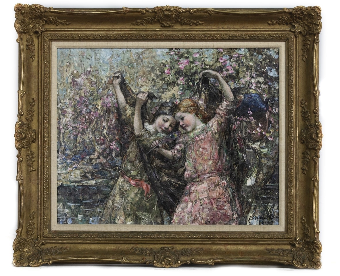 GALLOWAY MAIDS AT PLAY by Edward Atkinson Hornel