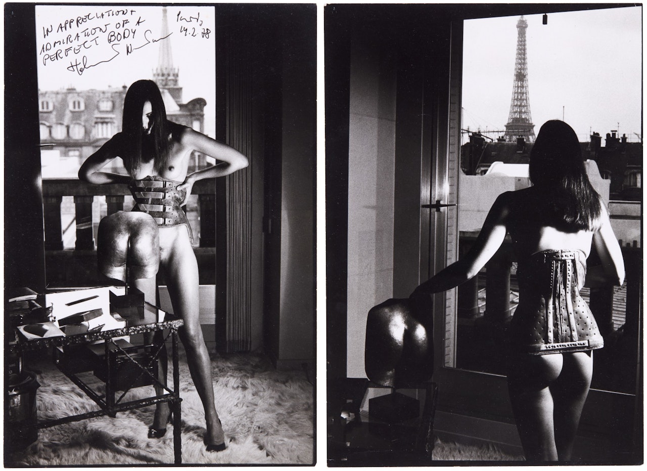 Hommage a Bellmer', Susy Dyson, 55 Quai Voltaire by Helmut Newton