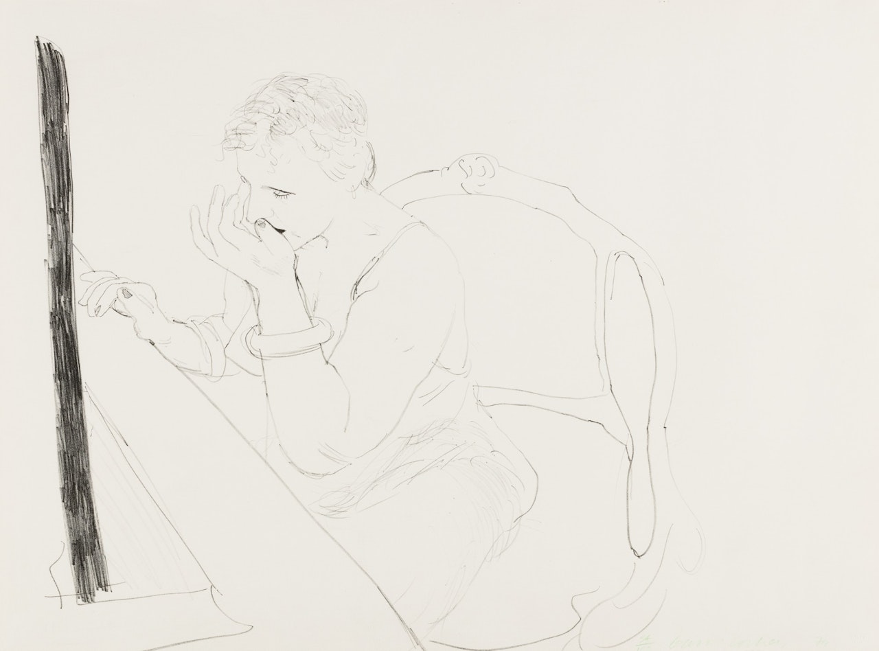 Celia Adjusting her Eyelash (Gemini 837) by David Hockney