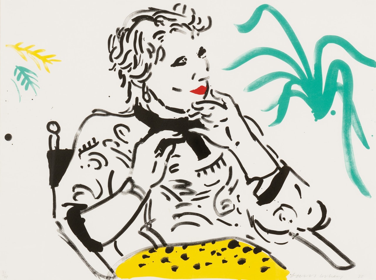 Celia with Green Plant (MCA Tokyo 240) by David Hockney