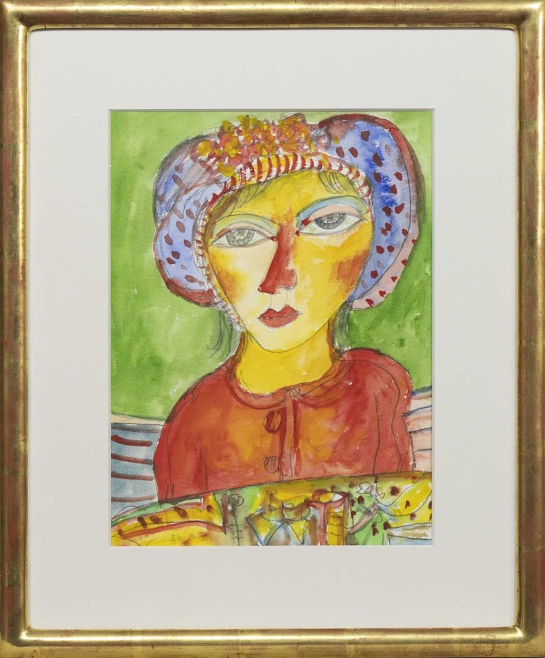 WOMAN WITH A HAT by John Bellany