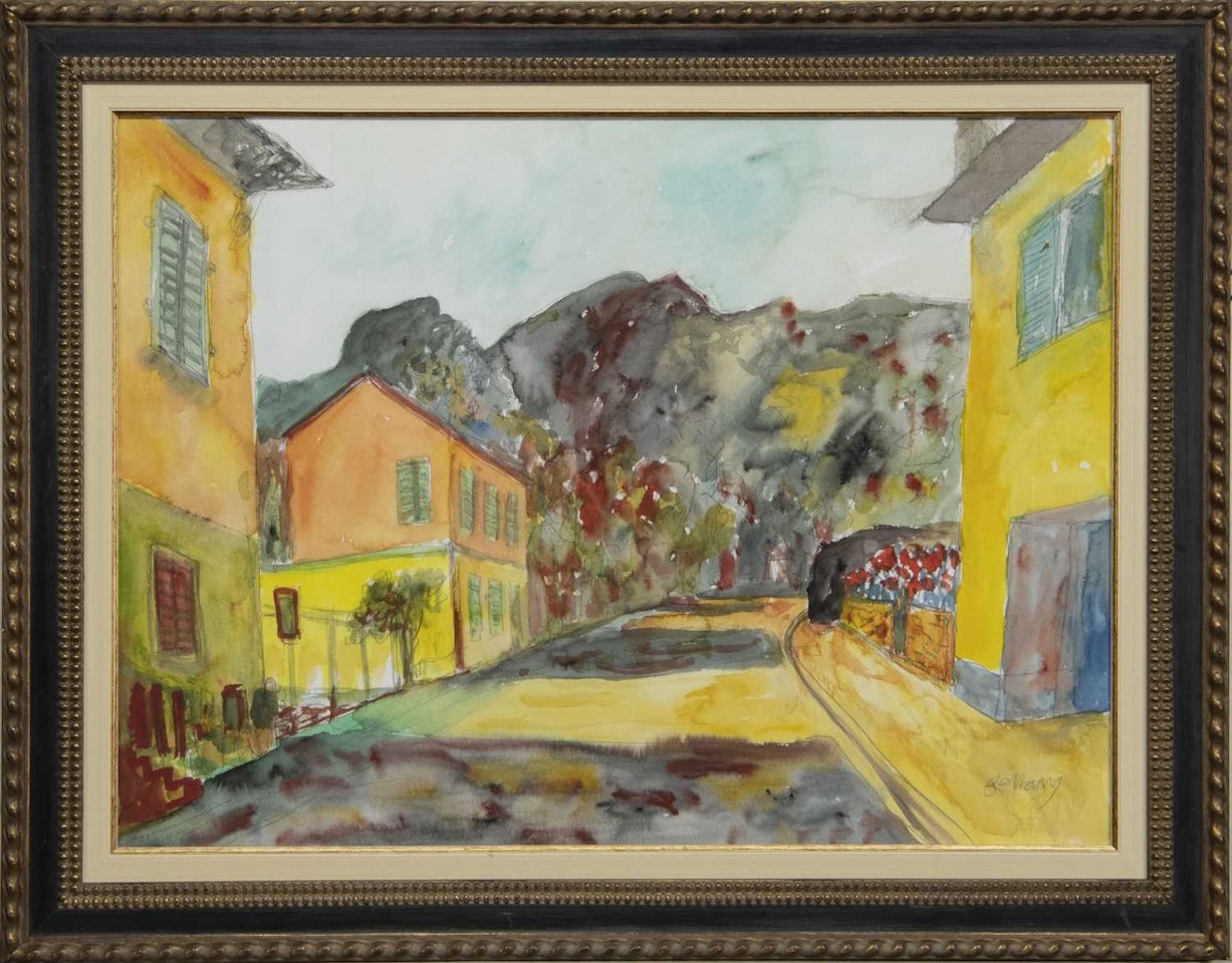 BARGA STREET SCENE by John Bellany