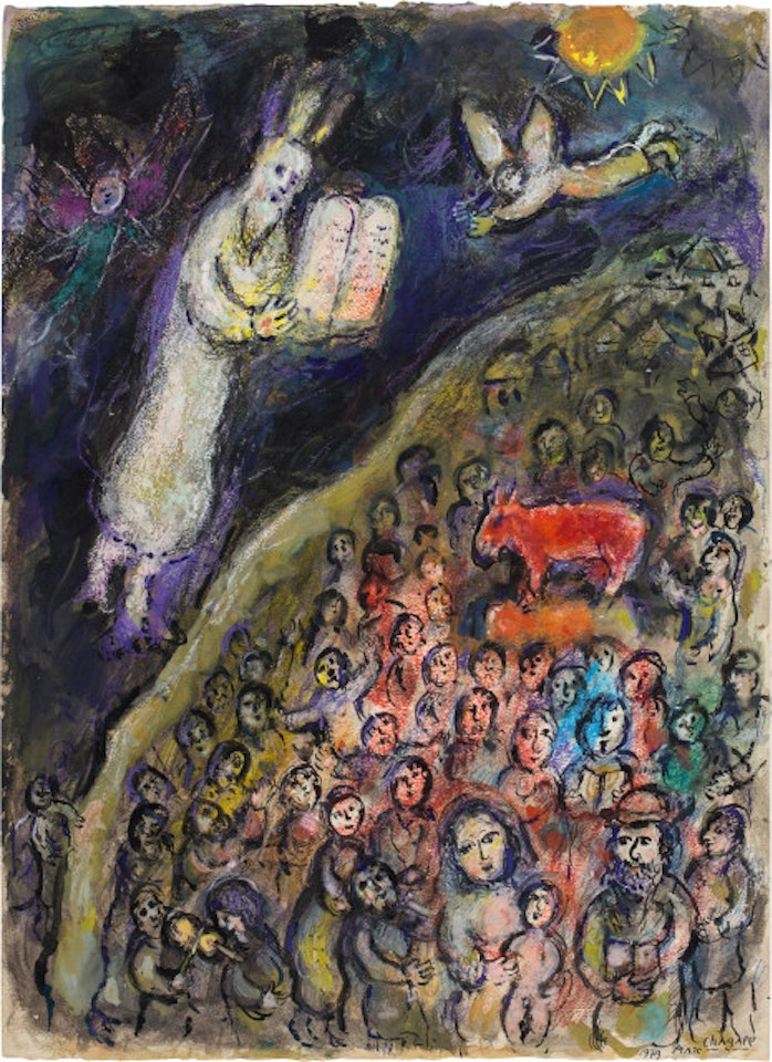 Moïse et le veau d"or by Marc Chagall