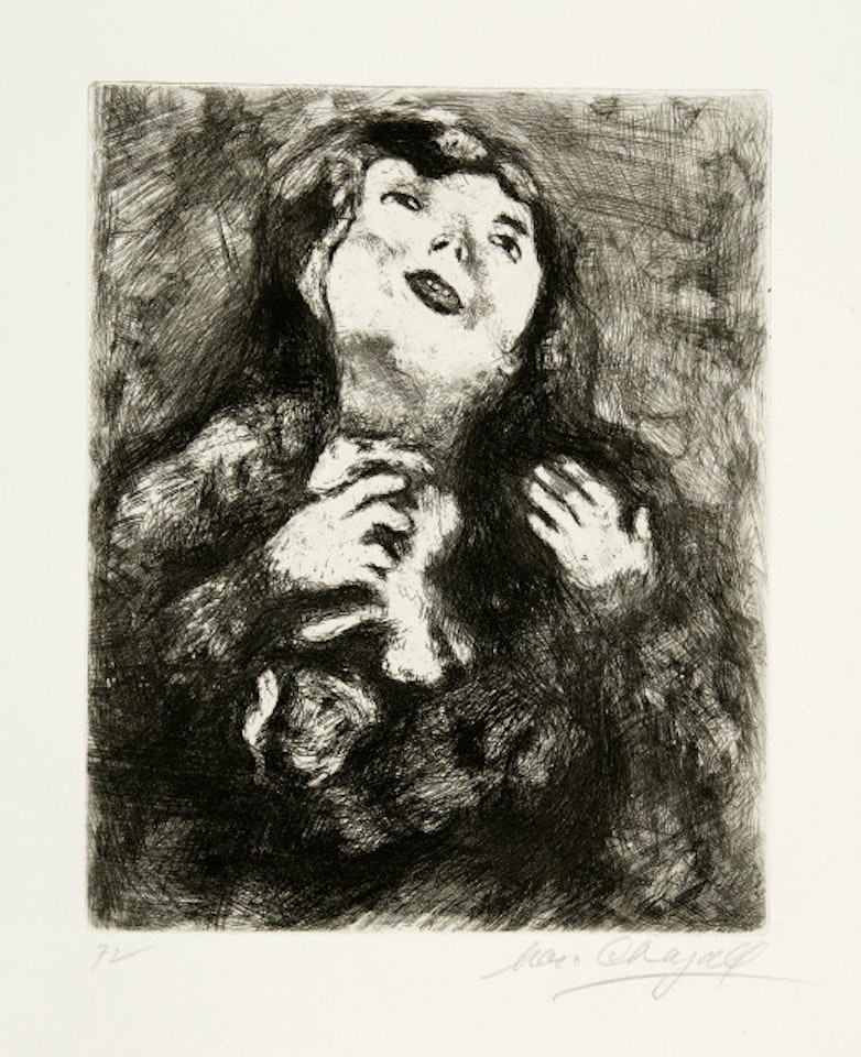 La jeune veuve; Blatt 72 aus dem Album "Les Fables" by Marc Chagall