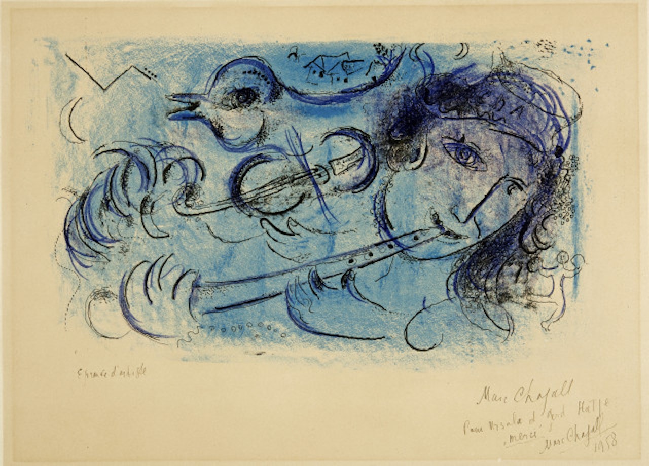 Le joueur de flûte by Marc Chagall