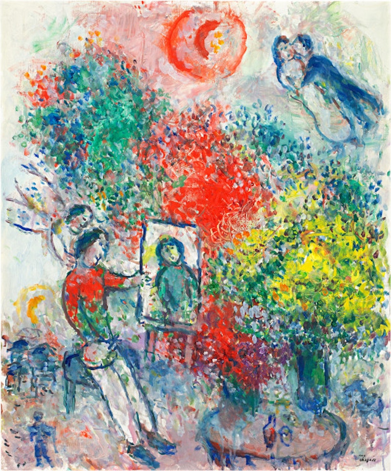 Le peintre aux bouquets by Marc Chagall