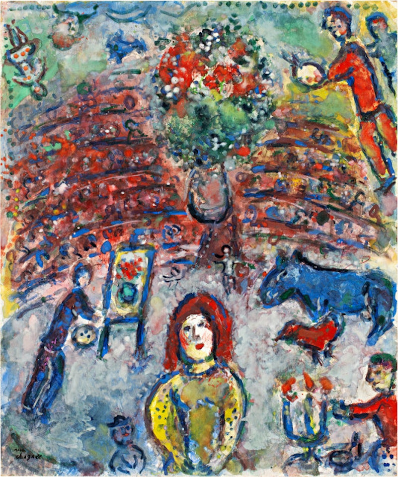 La vision du peintre au cirque by Marc Chagall