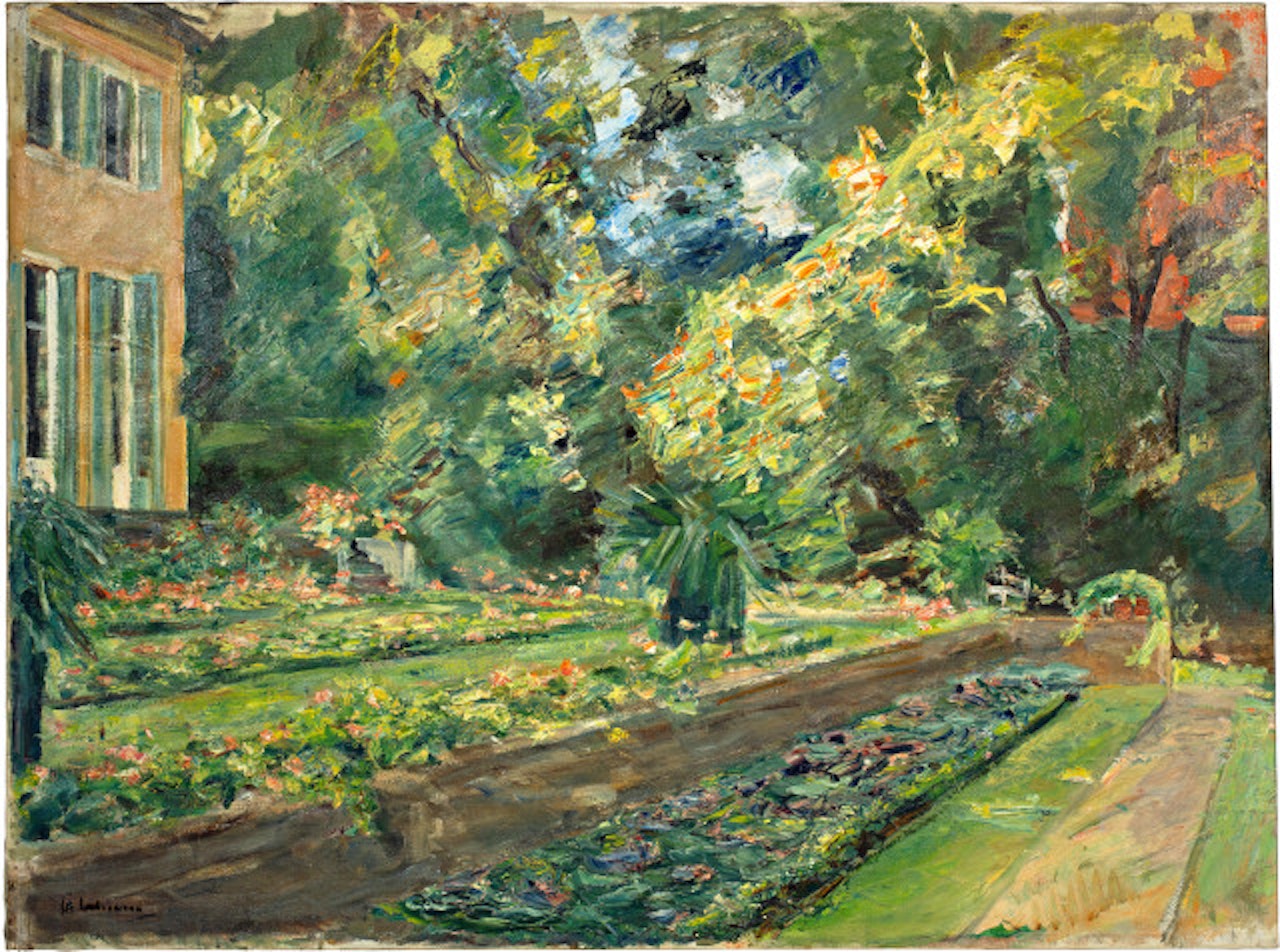 Die Blumenterrasse im Wannseegarten nach Norden by Max Liebermann