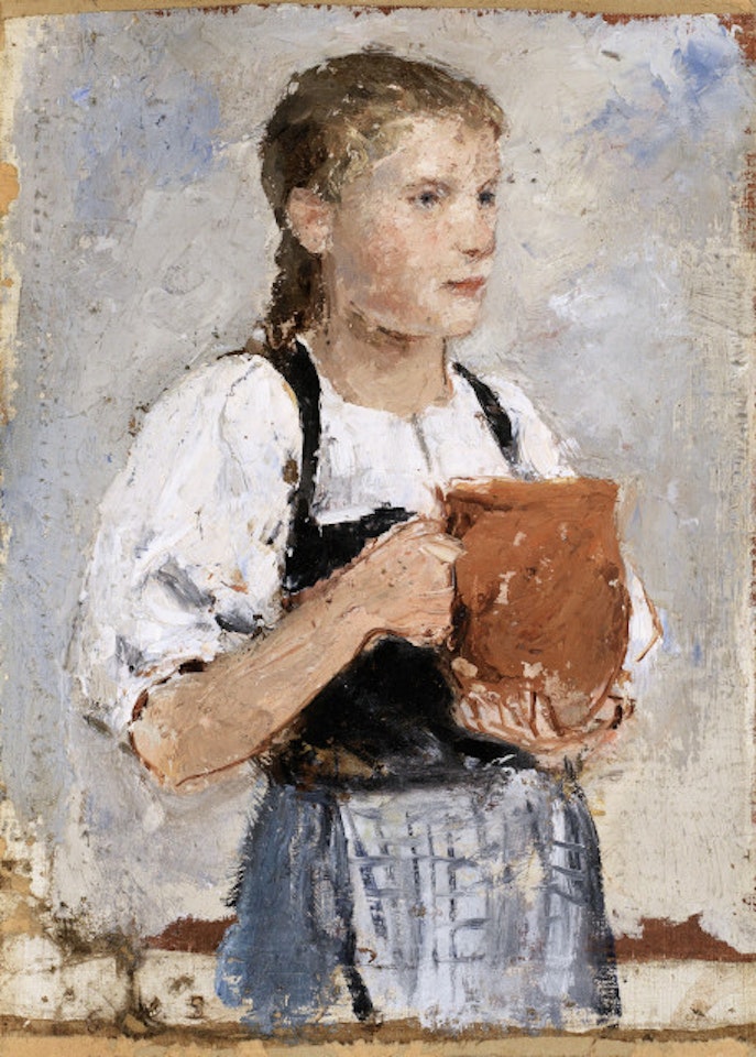 Strawberry Mareili (girl with jug) by Albert Anker