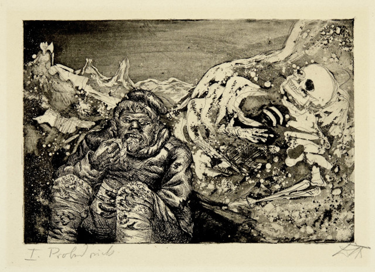 Meal in the Sappe (Lorettohöhe) Sheet 3 of the second folder "The War" by Otto Dix