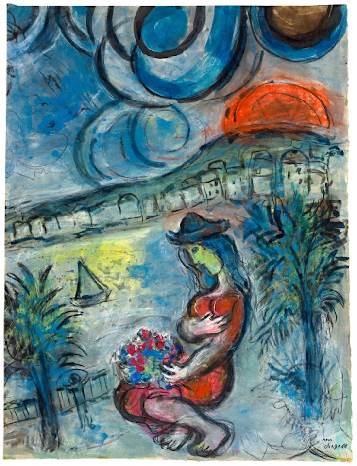 Femme au soleil rouge by Marc Chagall