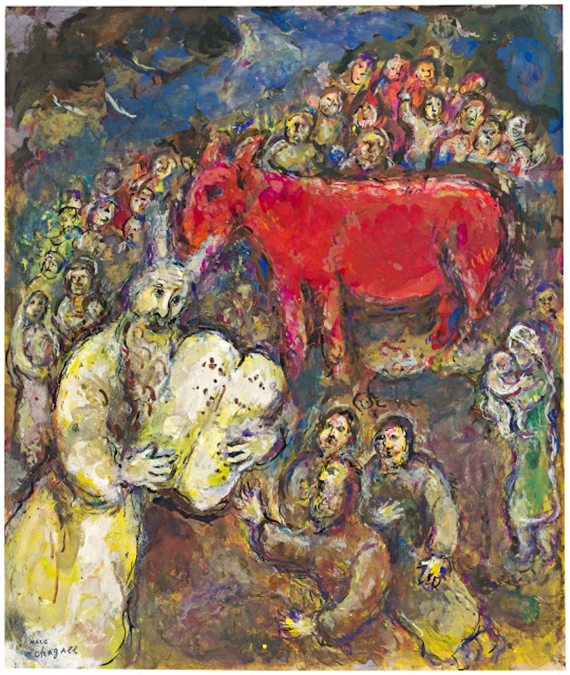 Moïse et le veau d"or Sils, by Marc Chagall