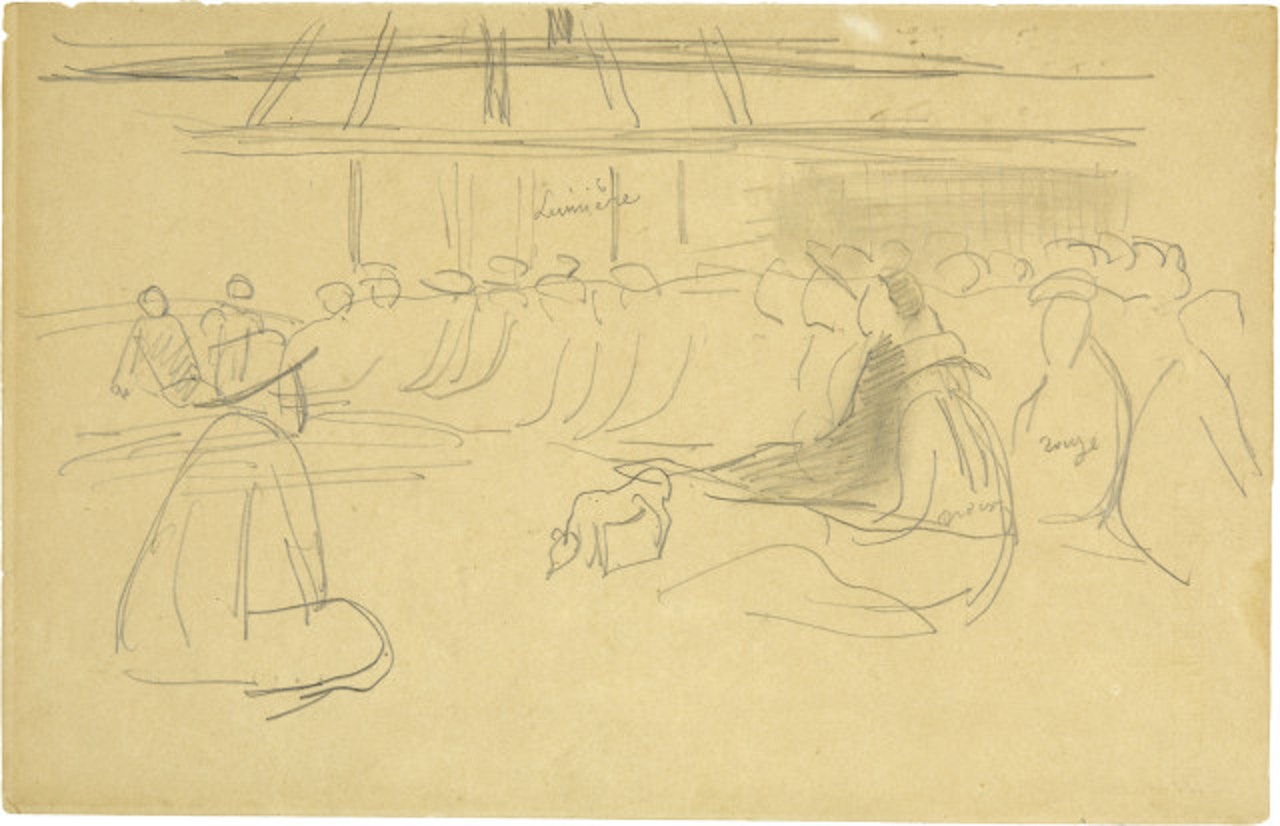 Te Fare Hymenee (La maison des chants), Studie by Paul Gauguin