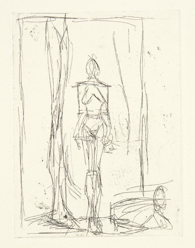 Naked woman standing in workshop I by Alberto Giacometti