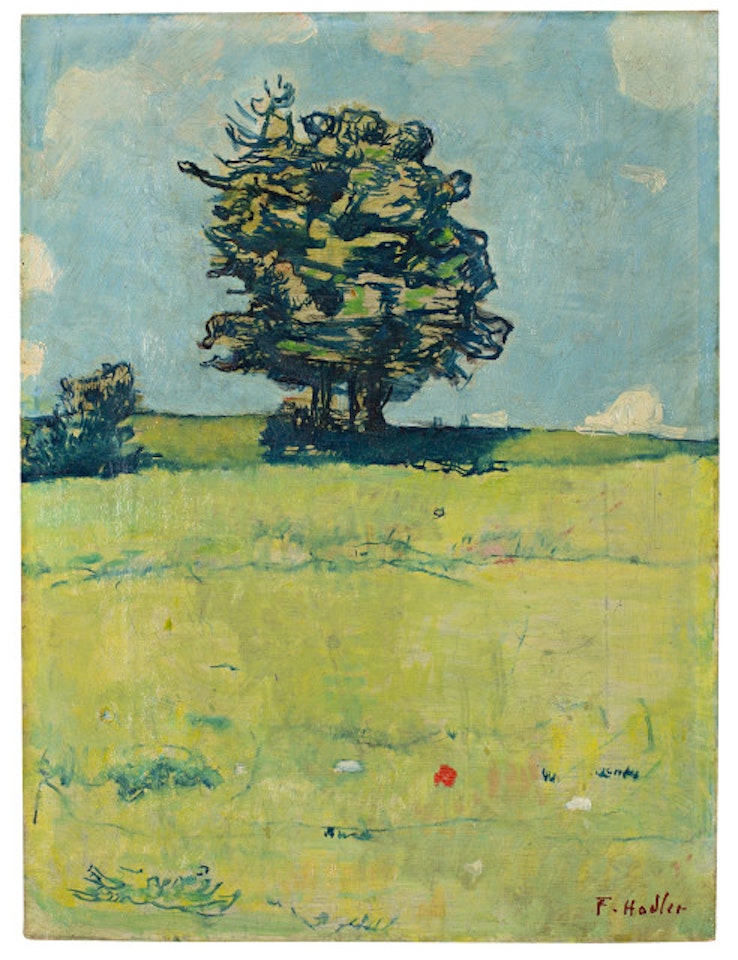 Landschaft mit Baum by Ferdinand Hodler