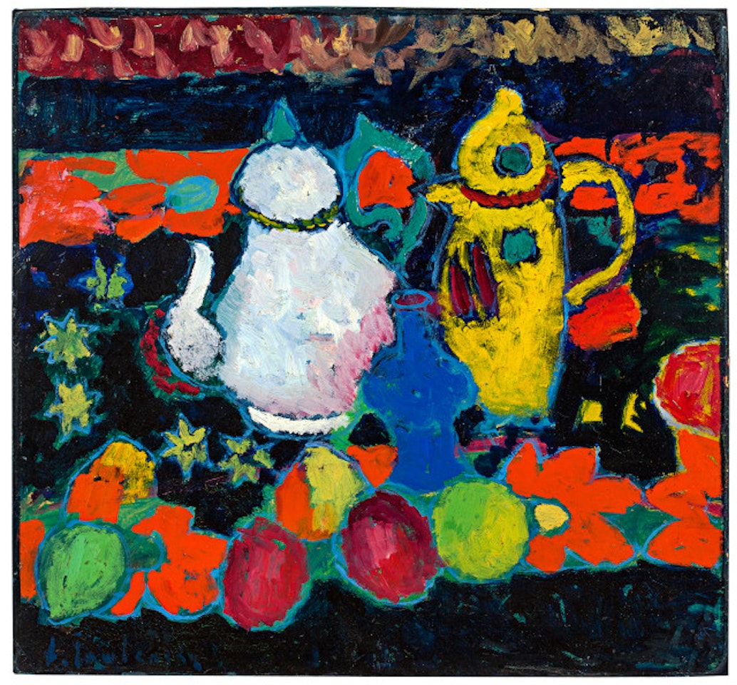 Stillleben mit gelber und weisser Kanne by Alexej von Jawlensky