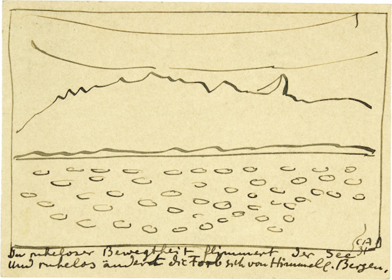 In ruheloser Bewegtheit flimmert der See. Postkarte by Cuno Amiet