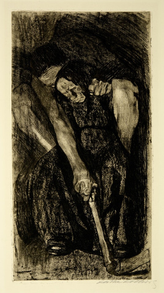 Verworfene I. Fassung des 3. Blattes des Zyklus "Bauernkrieg" by Kathe Kollwitz