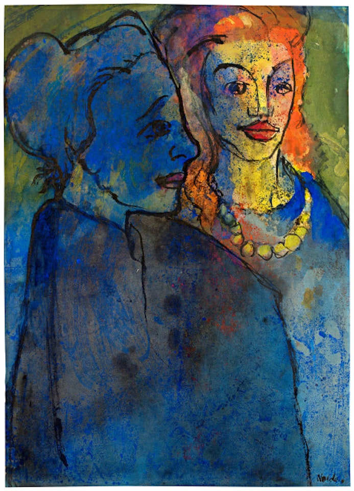 Zwei Frauen als Halbfiguren by Emil Nolde