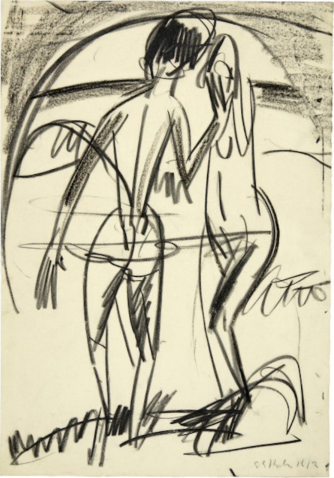 Zwei Badende auf Fehmarn by Ernst Ludwig Kirchner