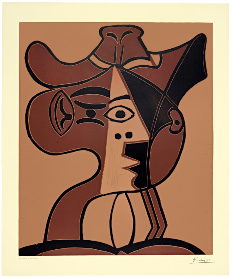 Grande tête de femme au chapeau by Pablo Picasso