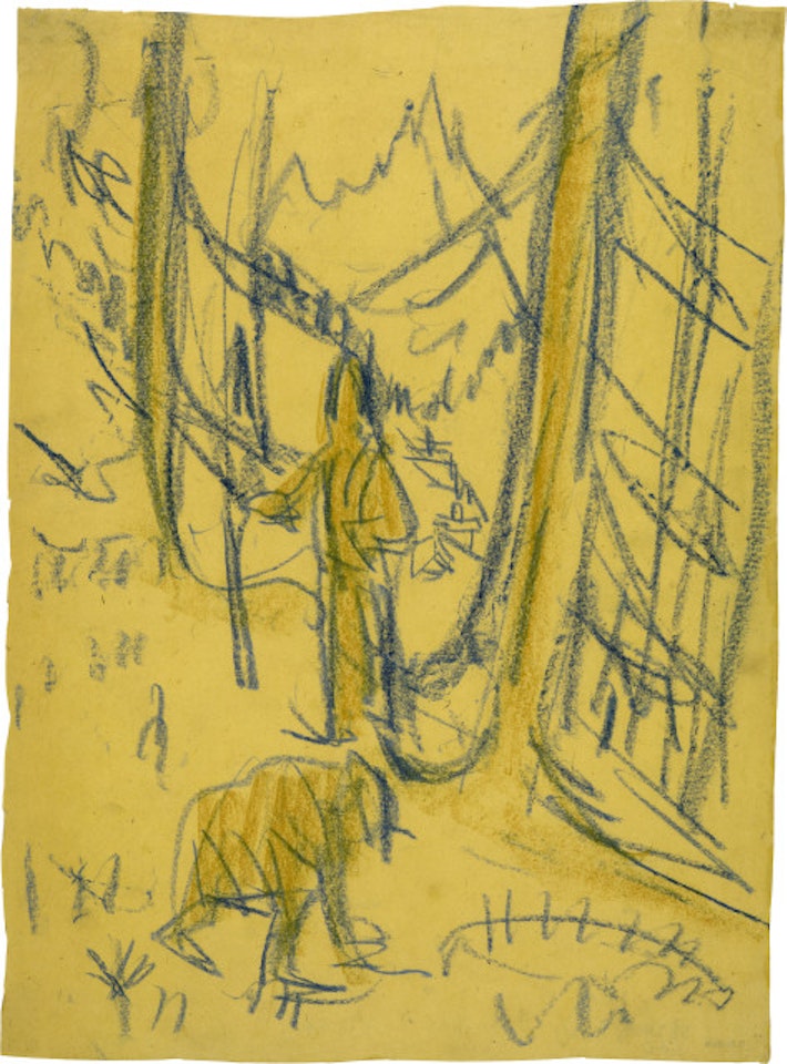 Zwei Figuren im Wald by Ernst Ludwig Kirchner