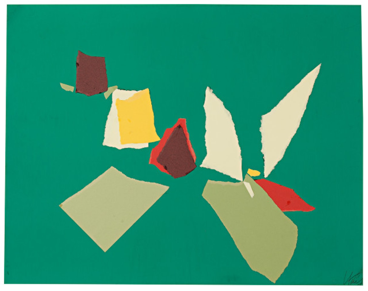 Composition sur fond vert by Nicolas de Staël