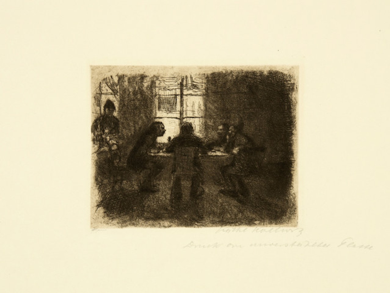 Four men in the bar by Kathe Kollwitz