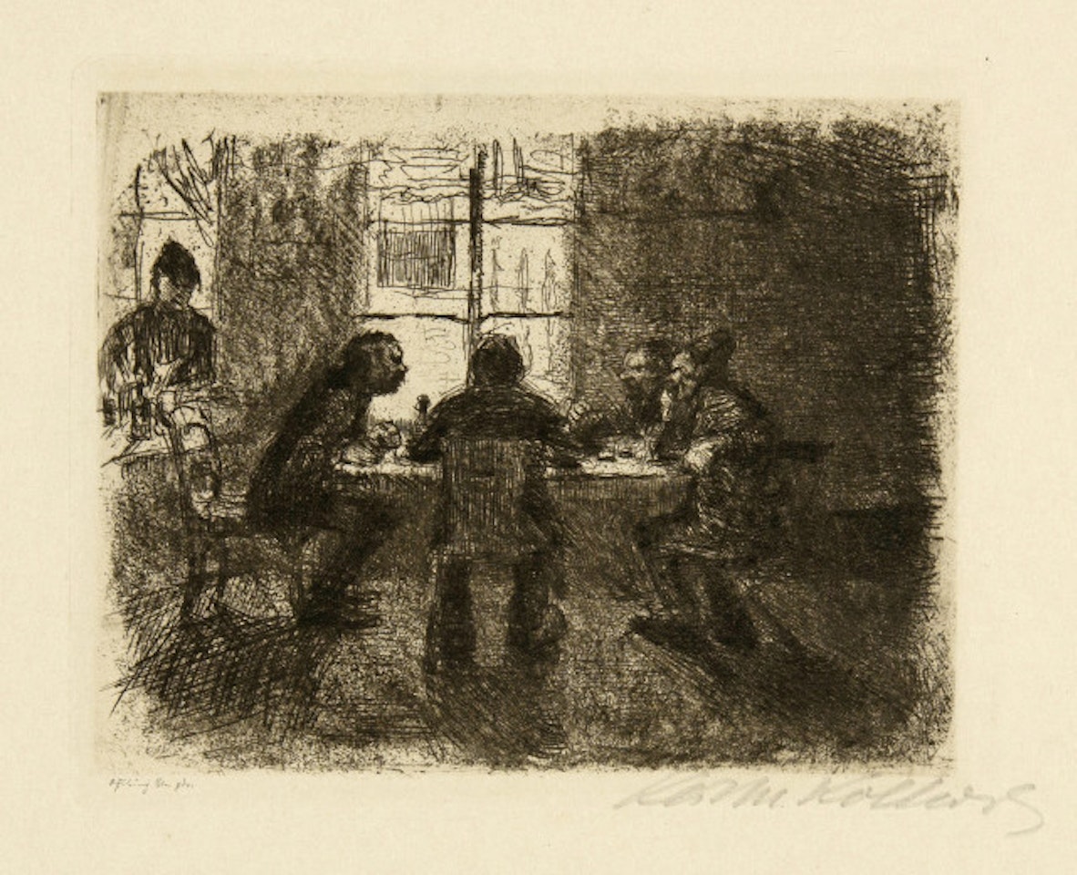 Vier Männer in der Kneipe by Kathe Kollwitz