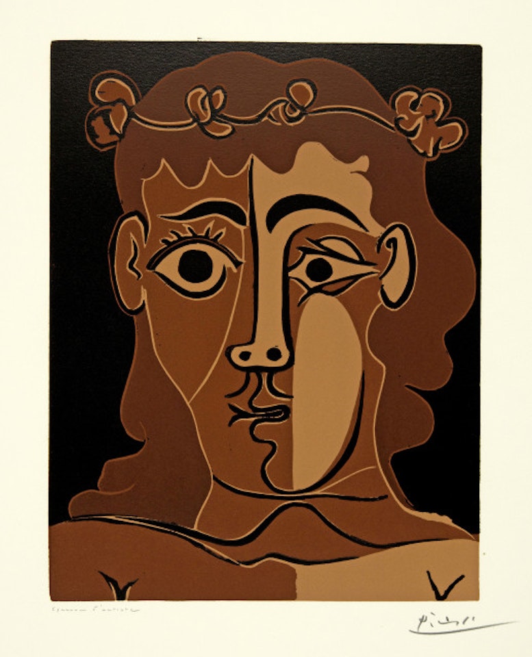 Young man crowned with foliage by Pablo Picasso