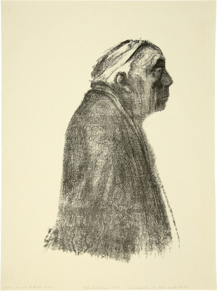 Selbstbildnis im Profil nach rechts by Kathe Kollwitz