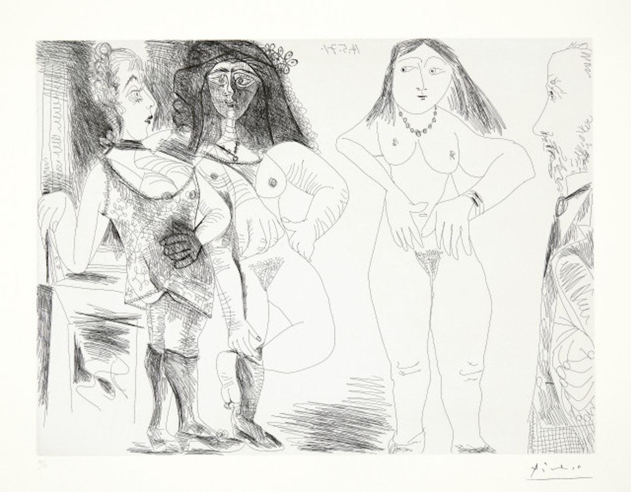 Degas chez les filles. La note by Pablo Picasso