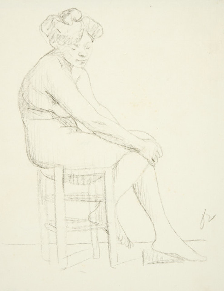 Nu assis sur un tabouret by Félix Vallotton