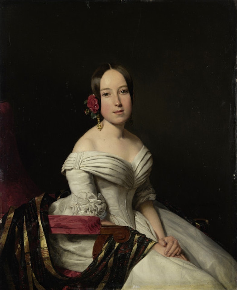 Bildnis der Baronin Vries, geb. Gierstner by Ferdinand Georg Waldmüller